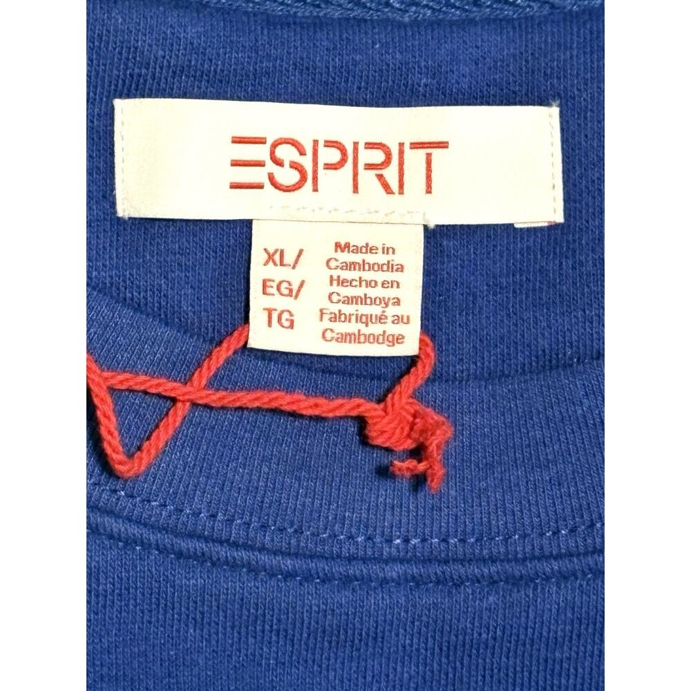 Esprit Costco Crewneck Sweatshirt Womens Sz XL Blue Retro Logo NWT - Picture 3 of 10